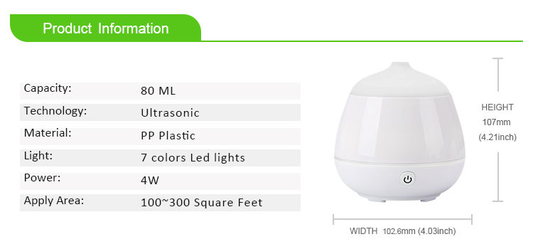 Innovations Decorative 80ml Ultrasonic Cool Mist Humidifier