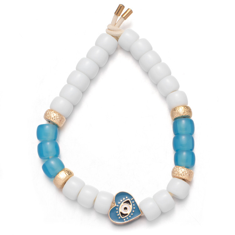 Eve Eyes Enamel Forte Beads Bracelet Elastic Adjustable With 2.0mm Enlarge Hole