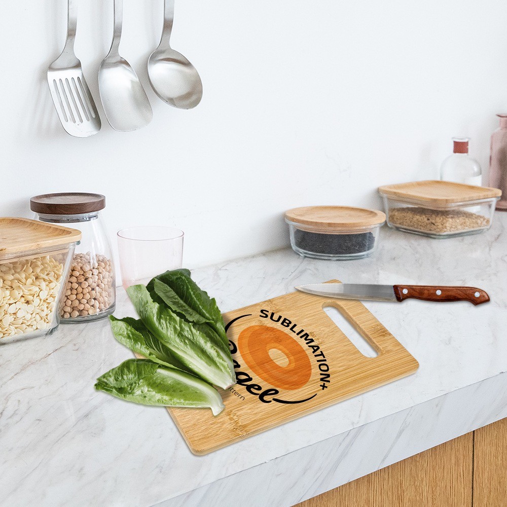 Personalized Bamboo Sublimation Wood Cutting Board With Handle For Kitchen
