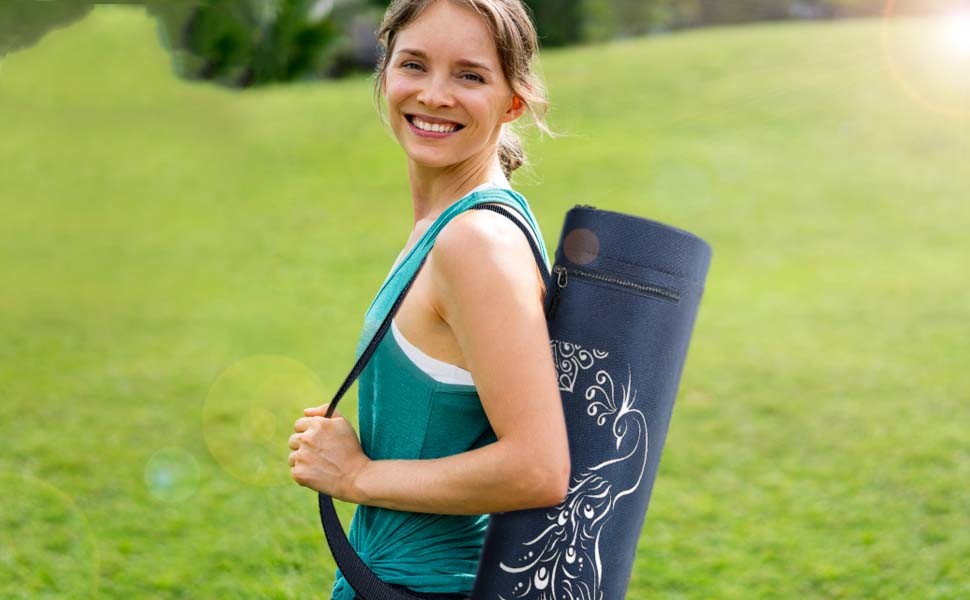 Full Zip Exercise Gym Carry Bag , Yoga Strap Bag Oxford Cloth With 2 Pockets