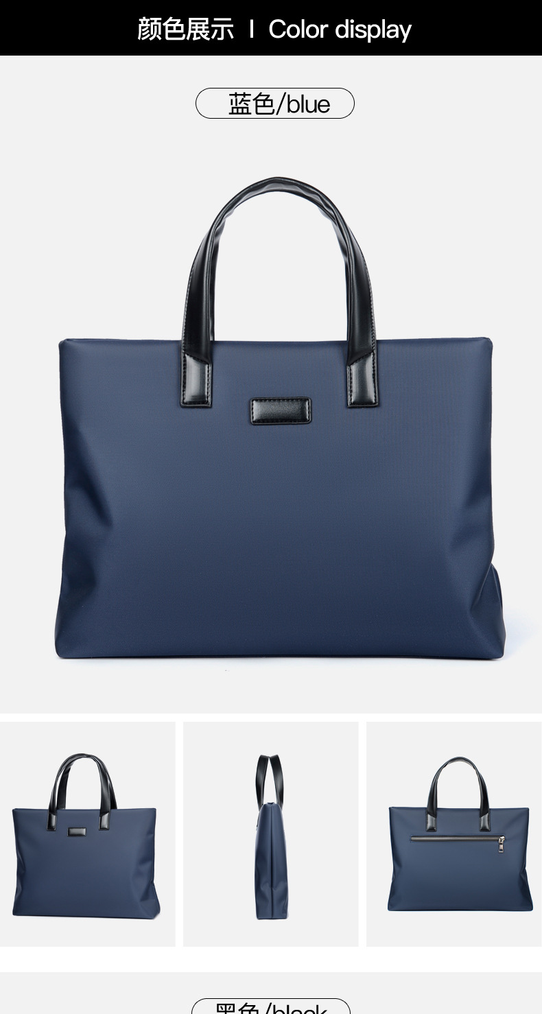 Factory Customized New Men's Document Bag Handbag Business Travel Fashion Big Capacity Work Briefcase