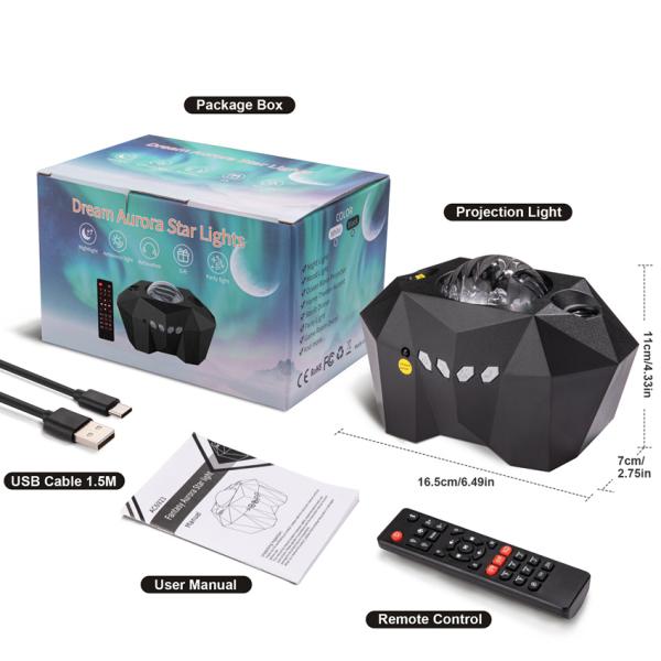 Amazon Hot Aurora Projector Wireless Music Speaker Remote Control Dream Aurora Star Lights Projector Lamp For Kids Baby