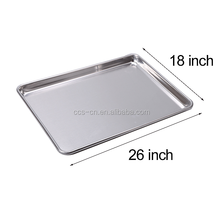 26*18 inch 1mm thick rectangle wire-in-the-rim tray aluminum alloy baking traywire-in-the-rim oven tray flat metal baking tray