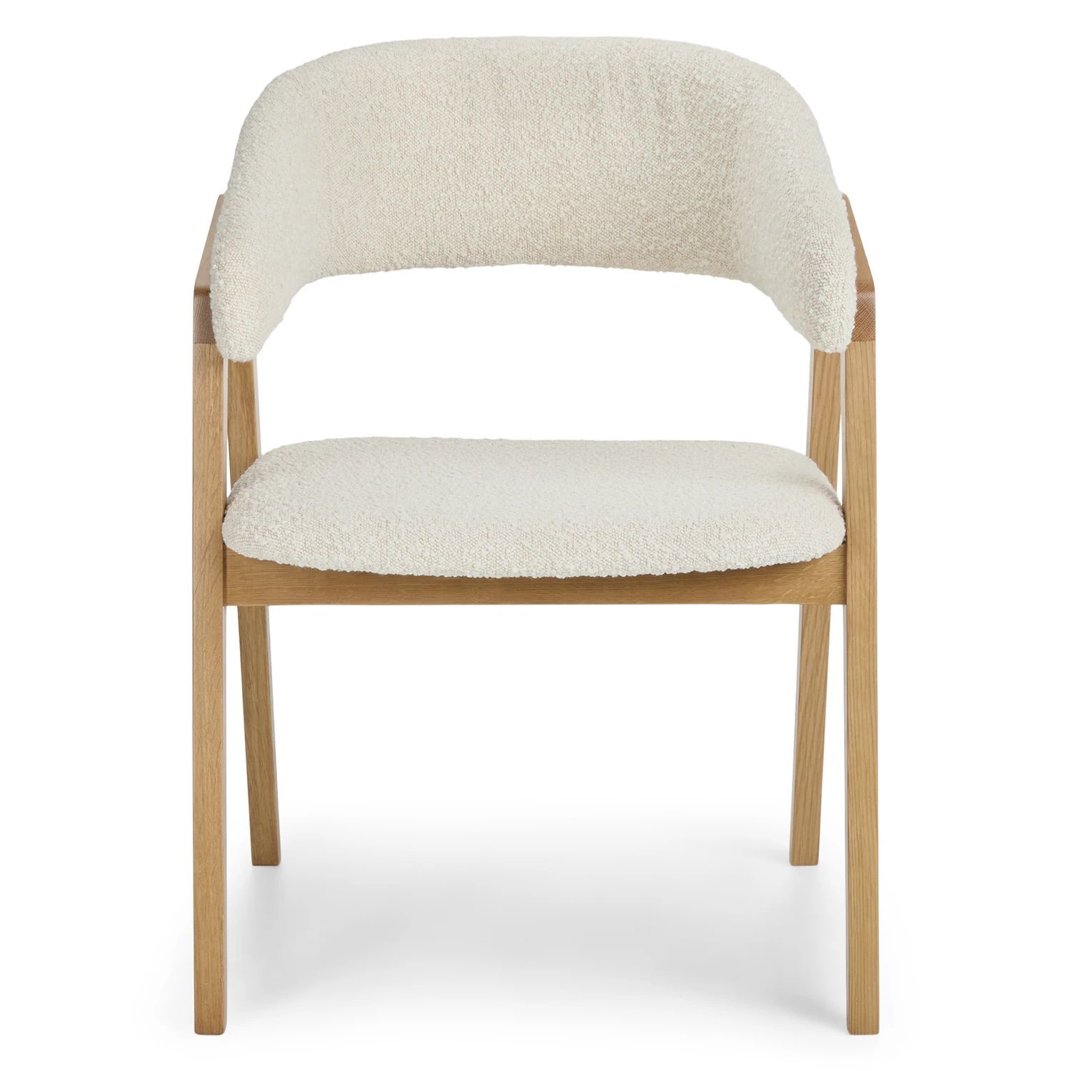 5 Star Hotel Room Minimalist Style White Fabric Solid Oak Leisure Armchair