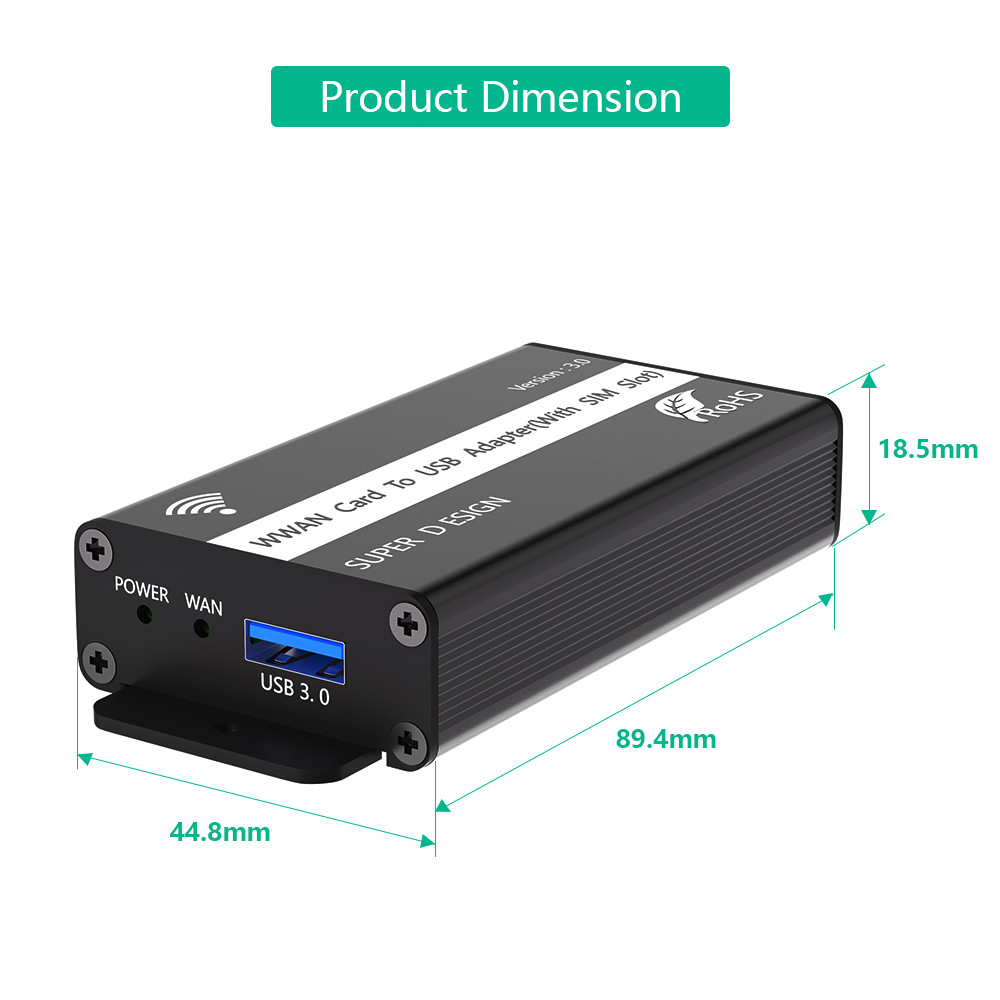 NGFF(M.2) To USB Adapter With SIM Card Slot For WWAN/LTE/4G Module