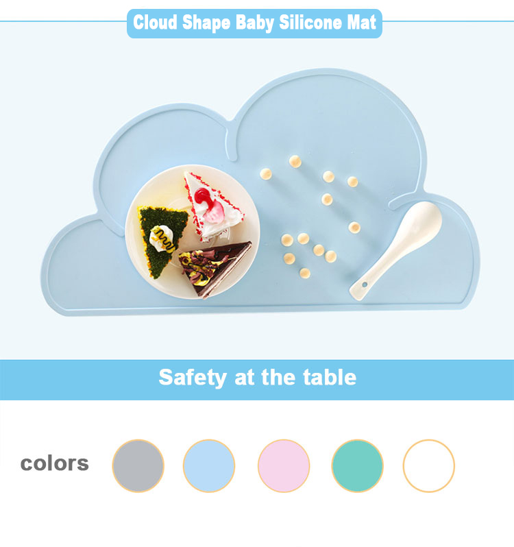 Anti Overflow Washable Reusable Silicone Food Placemat Baby Thick Silicone Placemats
