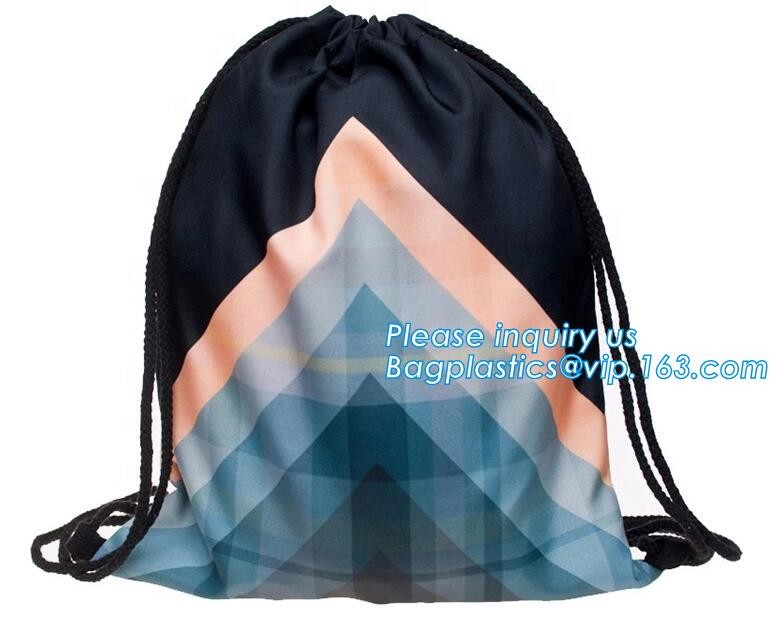Promotion Custom Eco Friendly Sublimation Polyester Folding Shopping Bag,Promotional Sports Gym Sack Polyester Drawstrin