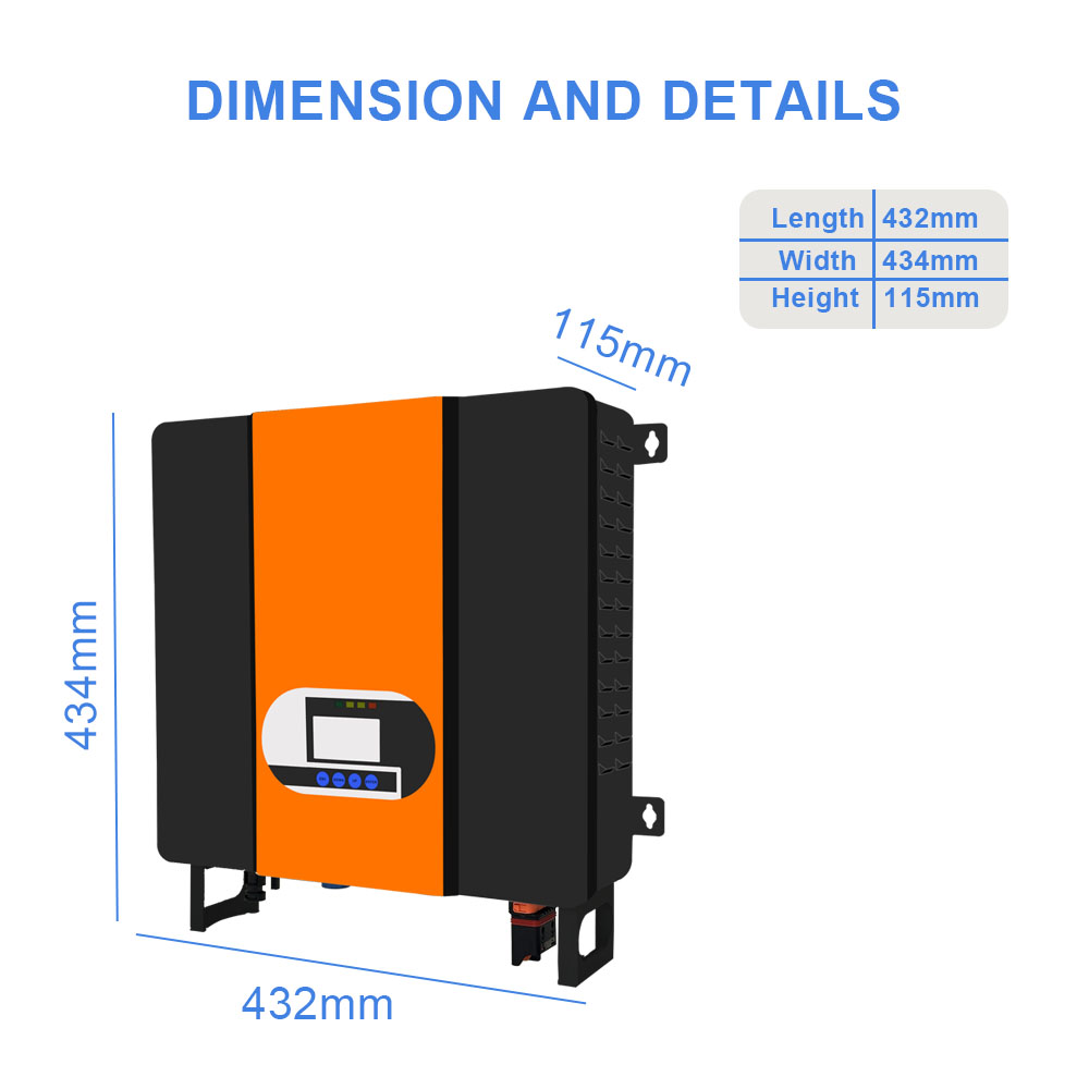 48V 5.5KW Hybrid Inverter Hybrid Off Grid Solar Inverter 80A MPPT For Home Appliances