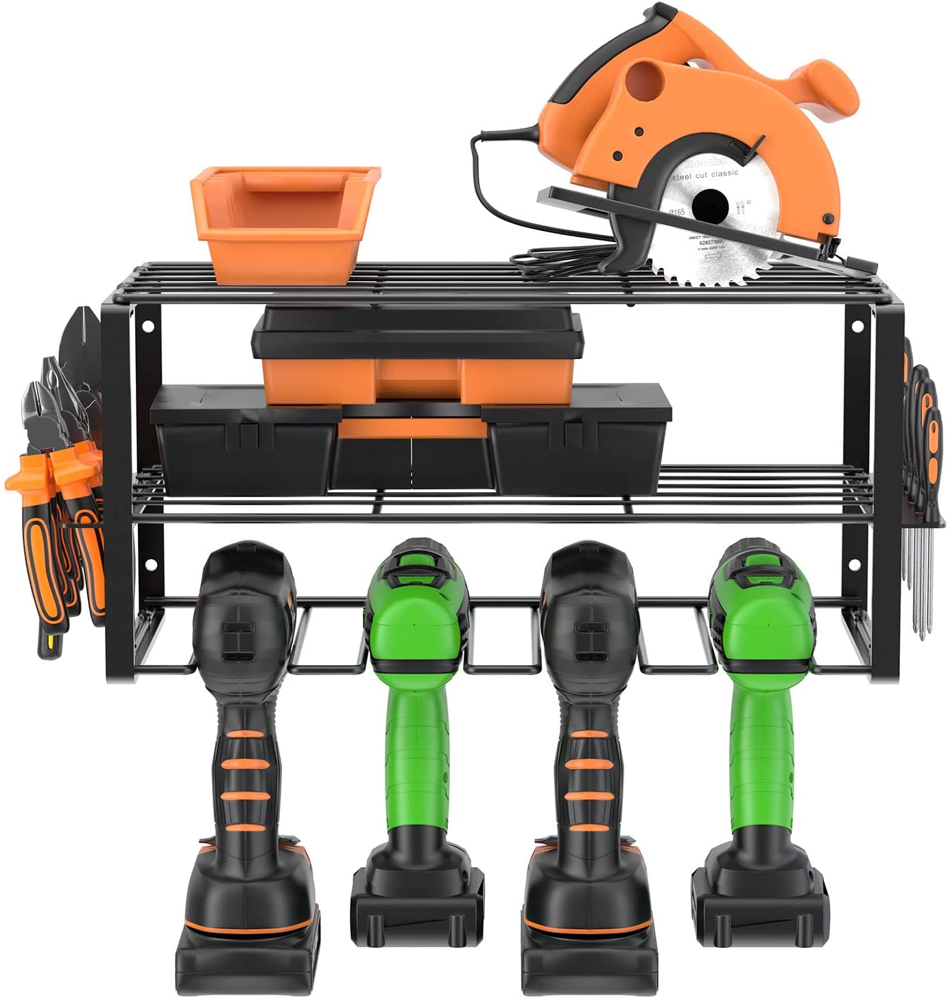 Wall Mount Electrician Tool Rack for Cordless Drill Classification Non-folding Rack