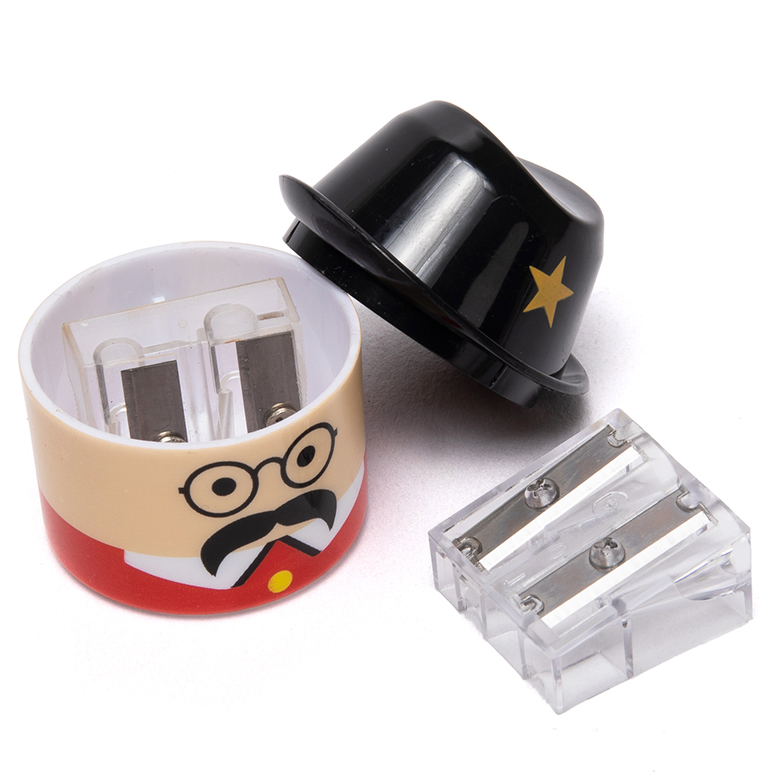Child Safe Beard Man Cartoon Pencil Sharpener Anti Swallow