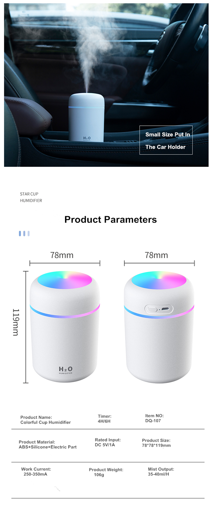 Homefish OEM Luftbefeuchter New 2021 Air Humidifier products unique Umidificatore car Humidificateur diffuser Bevochtiger