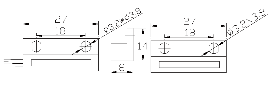 Surfaced mount door switch sensors in ABS housing with CE for door or window