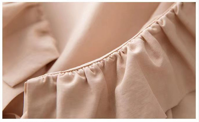 Women Blouse Summer Ruffle Neck Tencel Lyocell Clothing