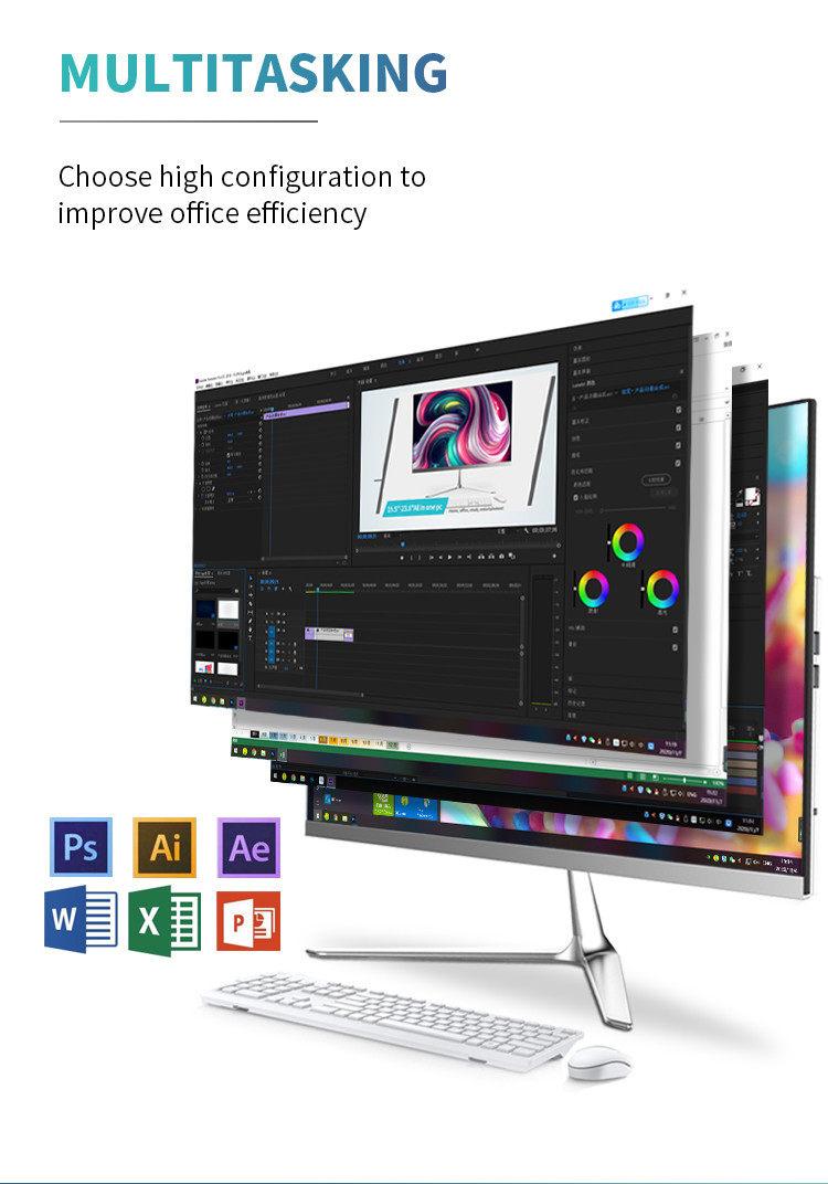 APL N3350 OEM I7 Desktop Computer All In One Touchscreen PC