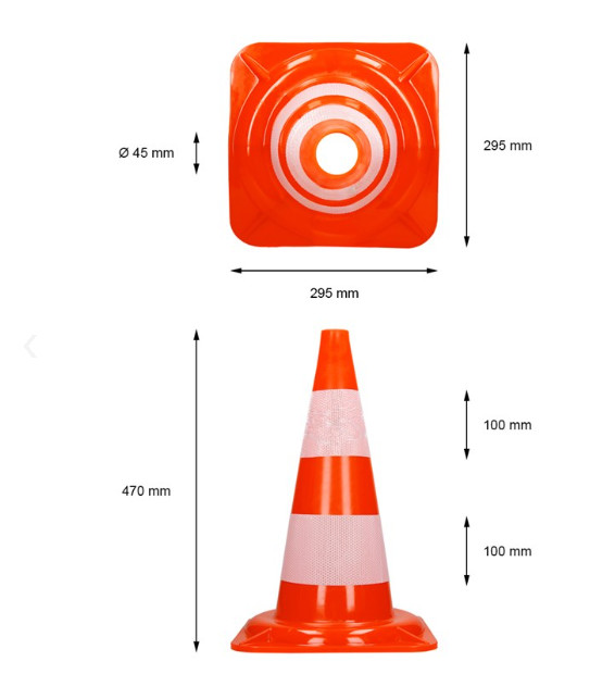 47cm Red Orange Heavy Duty Traffic Cones Traffic Control Cones For Parking Lot