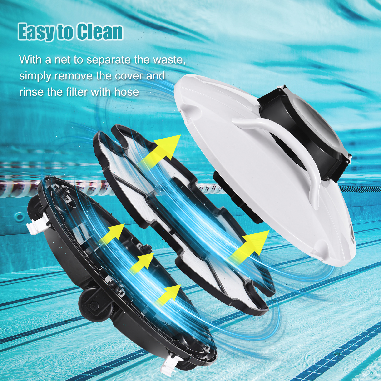 90 Mins Lasting 35W Cordless Vacuum Cleaner For Swimming Pool Robotic Pool Cleaner