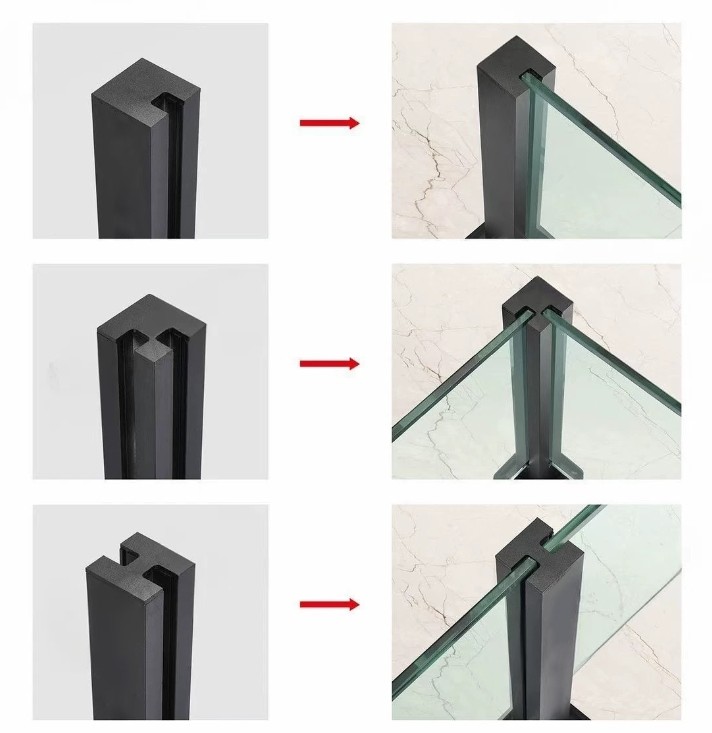 Staircase Balustrade Glass S.S 304 316 Aluminum Post Balcony Glass Railing Balusters Column Pillar