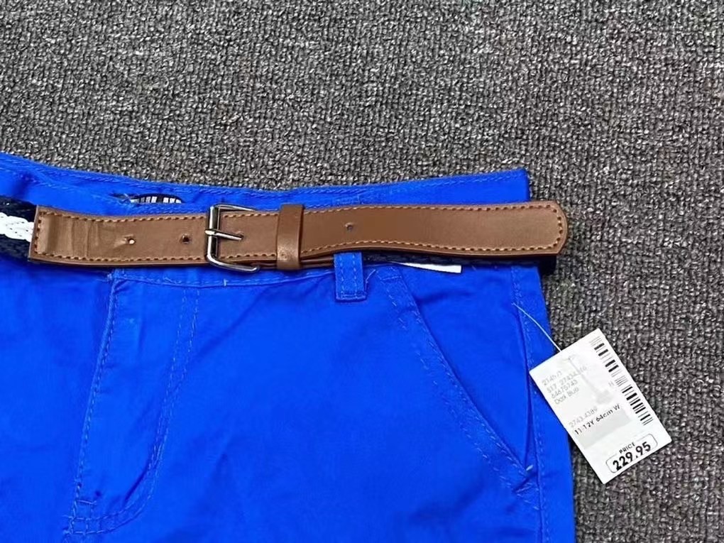 Summer DK Blue Kids Casual Loose Shorts With Four Pockets