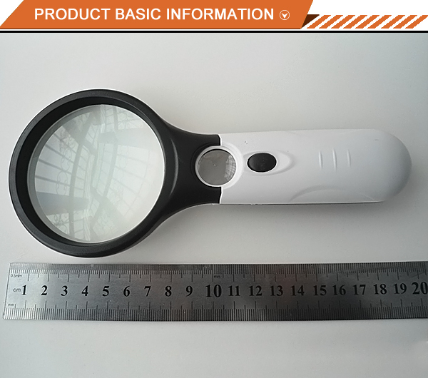 Jewelry Loupe 45X Handheld Reading Magnifier 3 LED Light Reading Magnifying