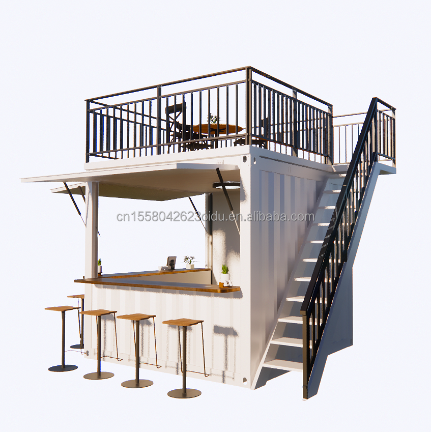 Custom Mobile Store 10ft and 20ft Movable Shipping Container Coffee Shops Main Structure Galvanized Steel Square Tubes