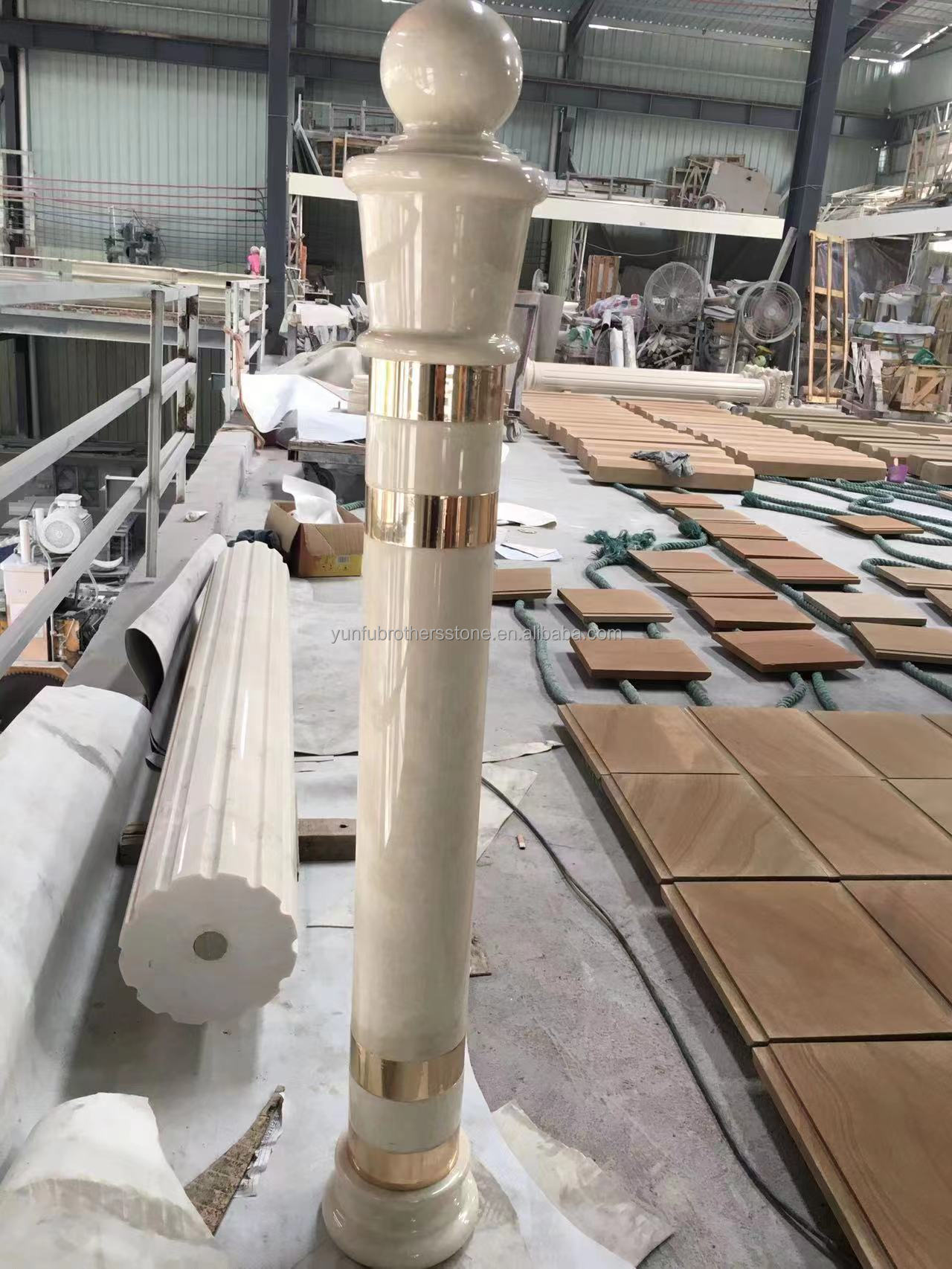 Cut-To-Size Modern White Natural Stone Square Pillar Polished Column for House Upgrade