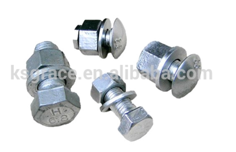 ISO Highway Guardrail Bolt Hot Dip Galvanized Guardrail Safty Bolts And Nuts And Washers