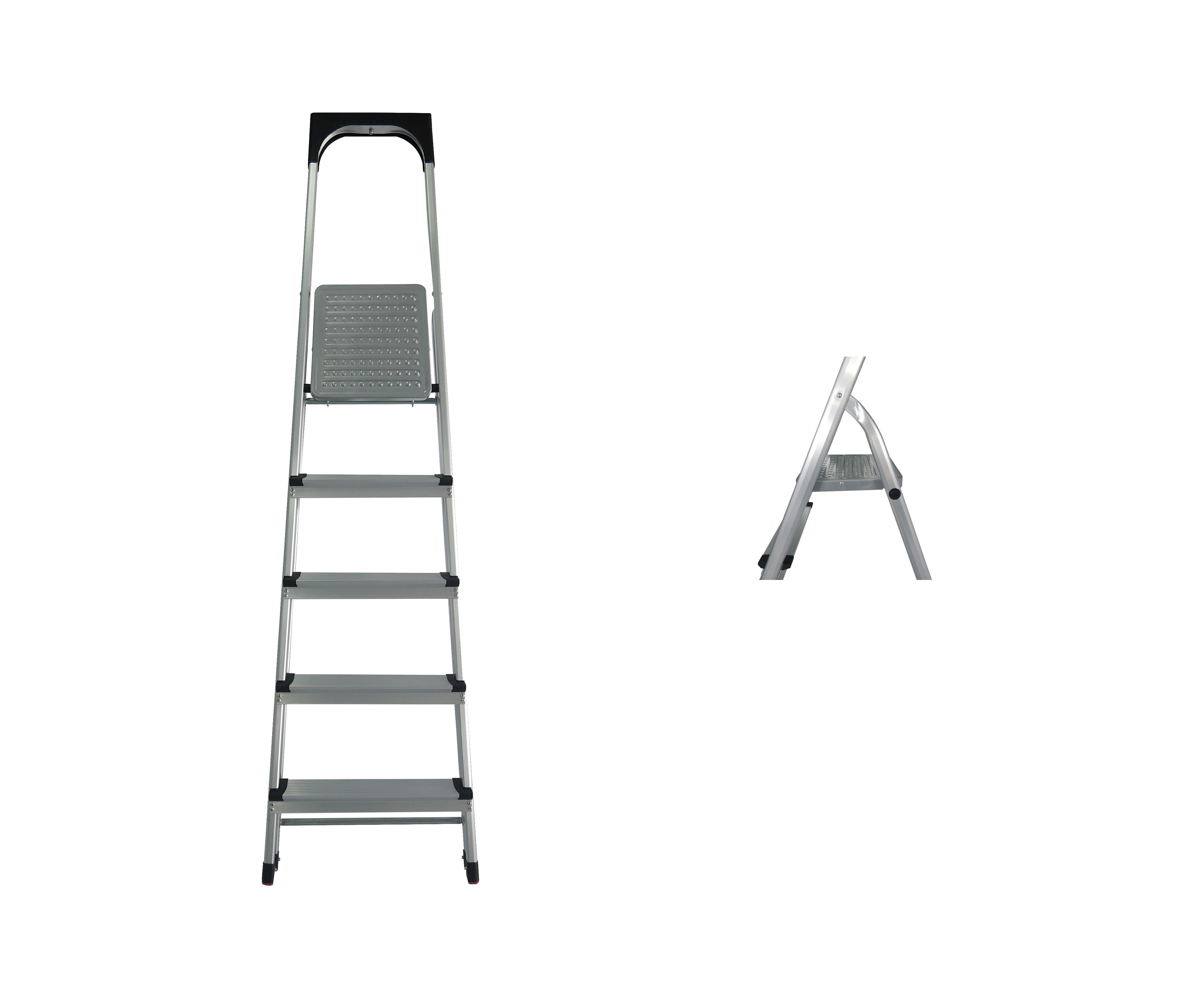5 Steps Portable Domestic Foldaway Aluminum Step Ladder EN131 GS
