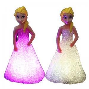 China Mini Custom Elsa Anna Sofia LED Colorful Lights Gradient Crystal Night Lamp Princess Christmas Holiday on sale