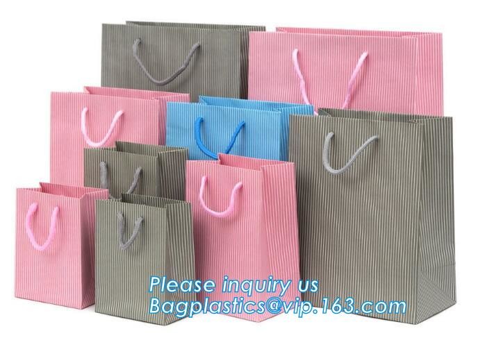 Custom Printed Accept Wholesale Stock White Brown Kraft Paper Shopping Bag With Handle No Minimum, carrier handle bags