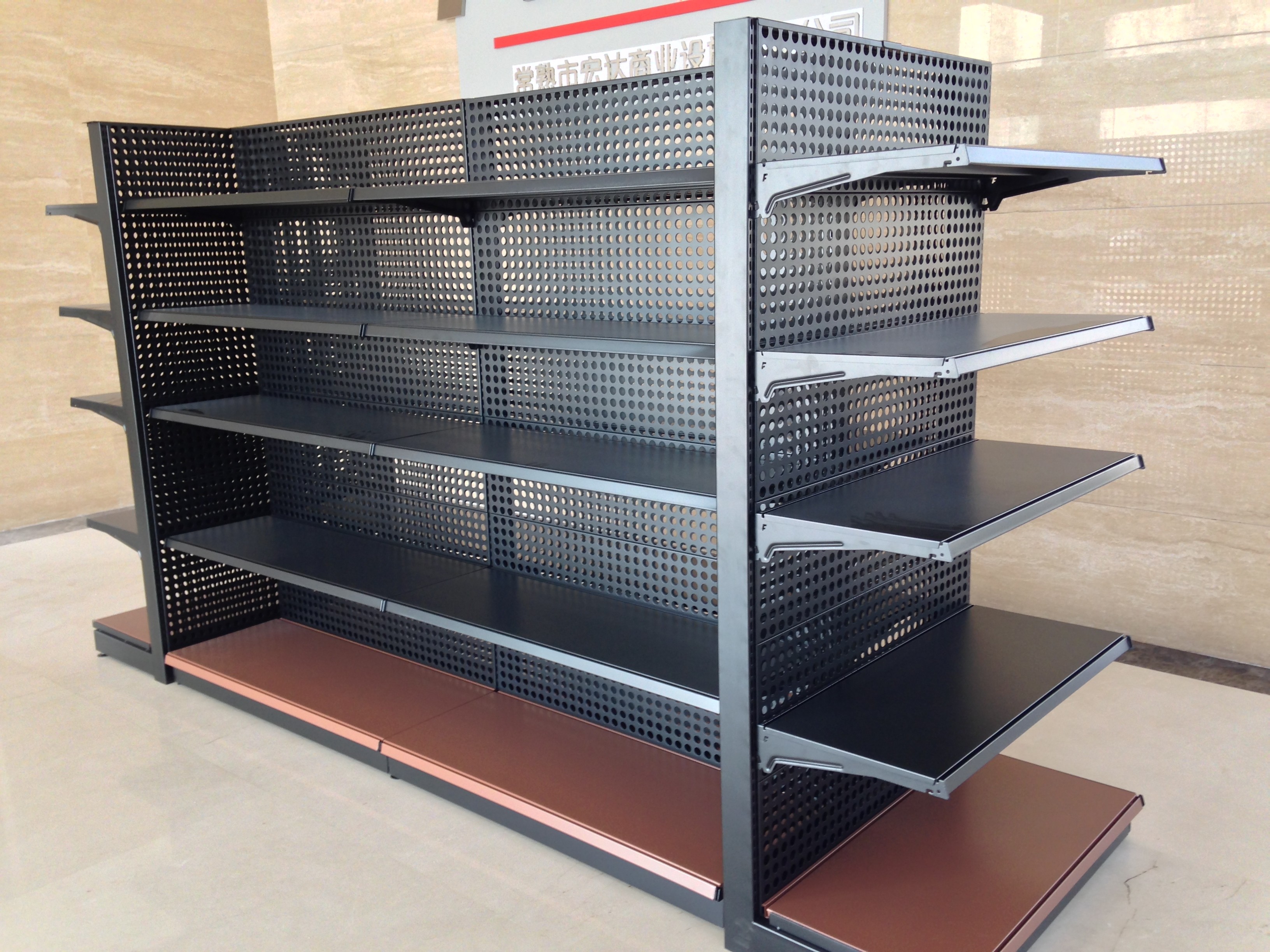 Easy To Assemble Supermarket Metal Shelves 80-120KG UDL Per Level Loading Capacity