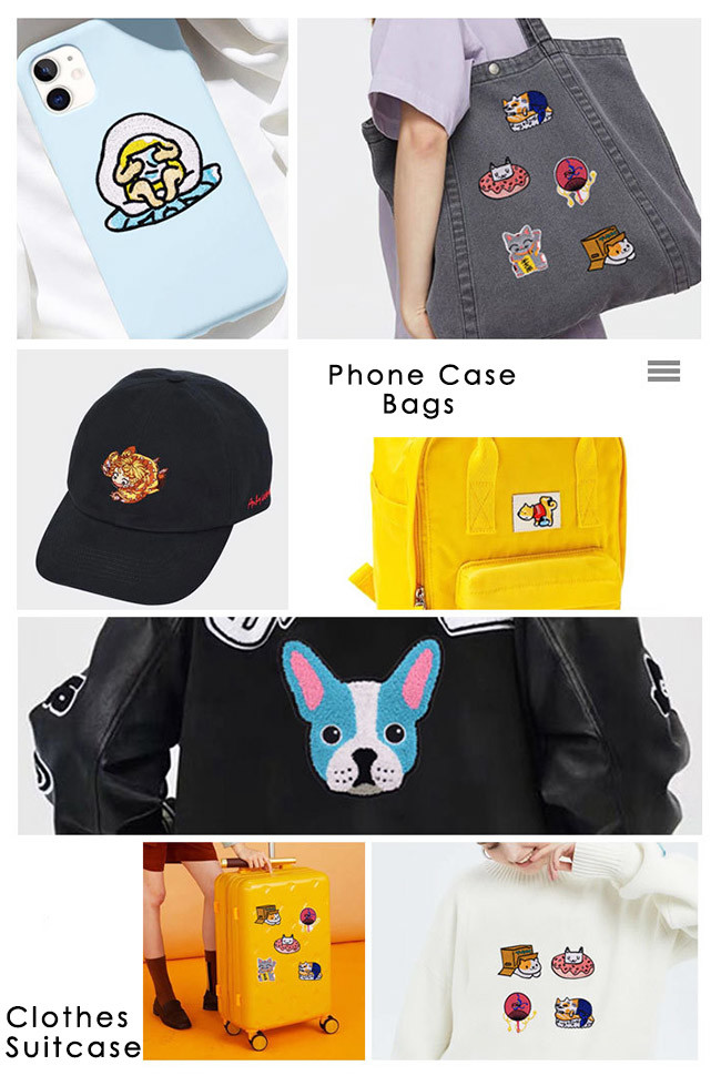 3D Embroidery Hat Patch Adhesive , Iron On Anime Clothing Patches
