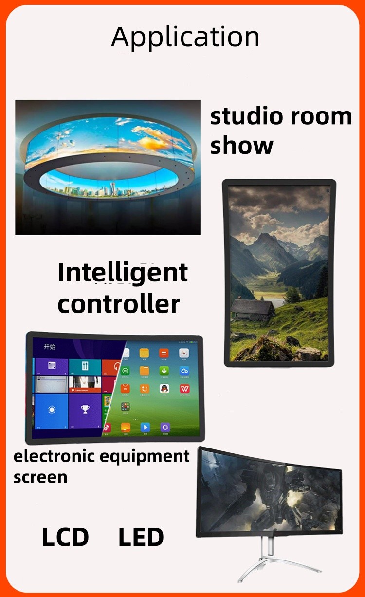 High Transparency 49 Inch Curved Touch Panel C Shaped Industrial