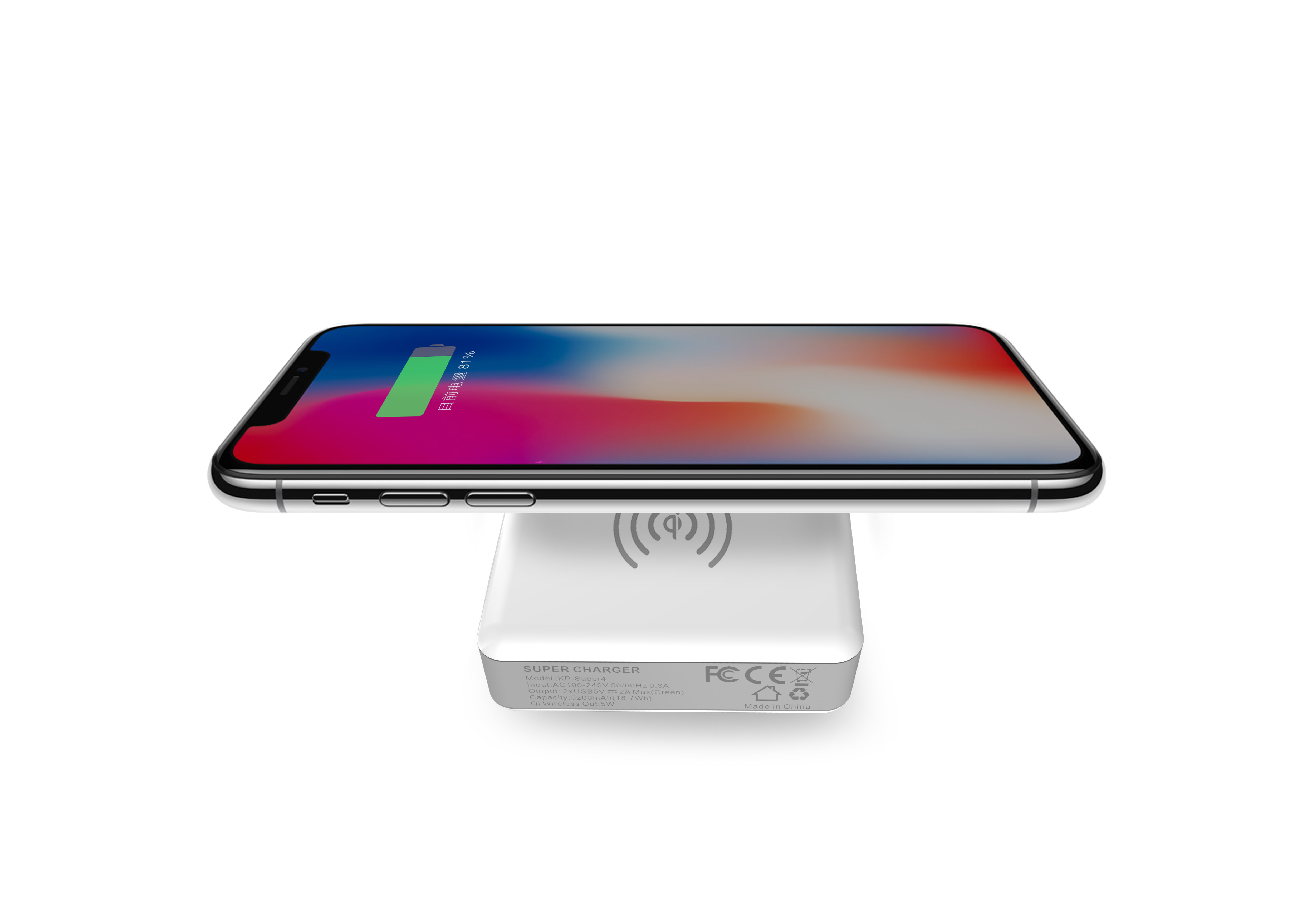 Lithium Battery 5200mAh QC3.0 Wireless Qi Phone Charger
