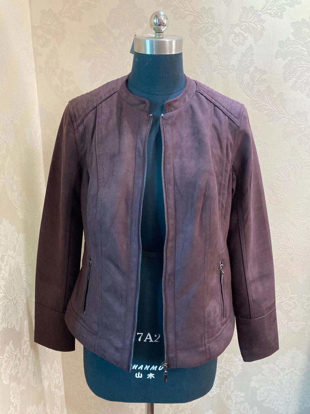95% Polyester 5% Elastane Sueded Ladies Bomber Jacket