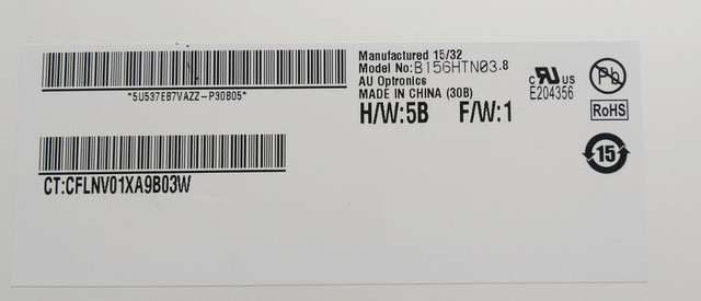 B156HTN03 8 PC LCD Module High Resolution For HP Tablet PC 220 CCD 30 Pin Replacement