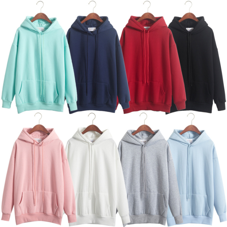 Wholesale custom pure color blank cheap women hoodie