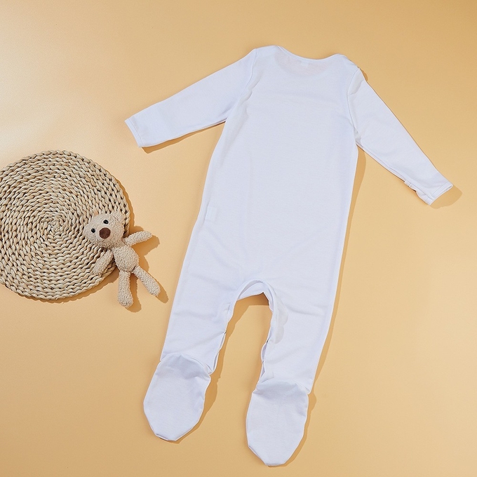 White Blank Sublimation Newborn Footed Onesies For Heat Transfer Printing