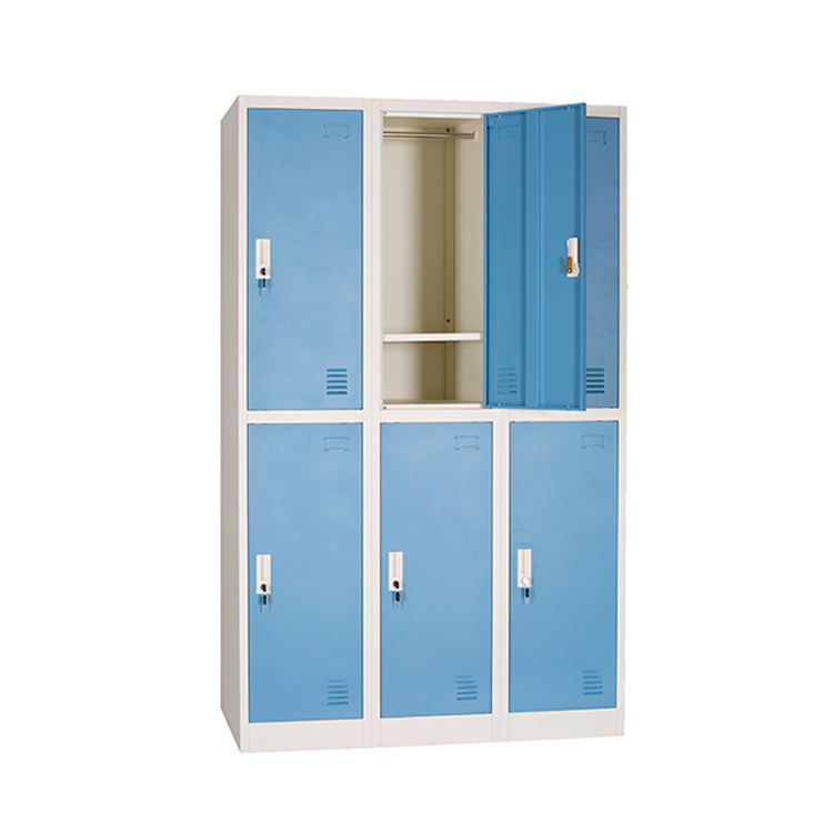 Key Lock RAL Color 6 Door Metal Wardrobe Lockers