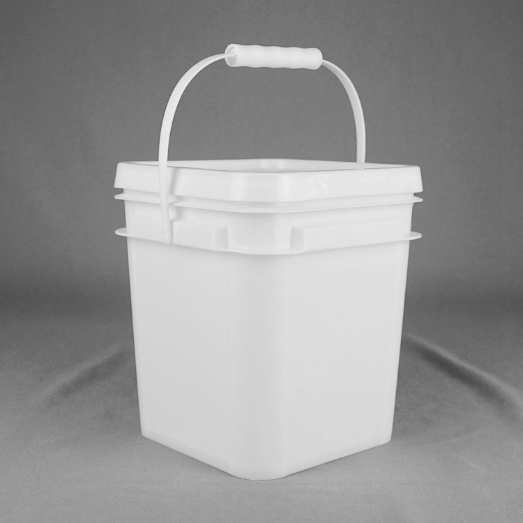 White Rectangular 5 Liter Plastic Bucket Heat Transferprinting