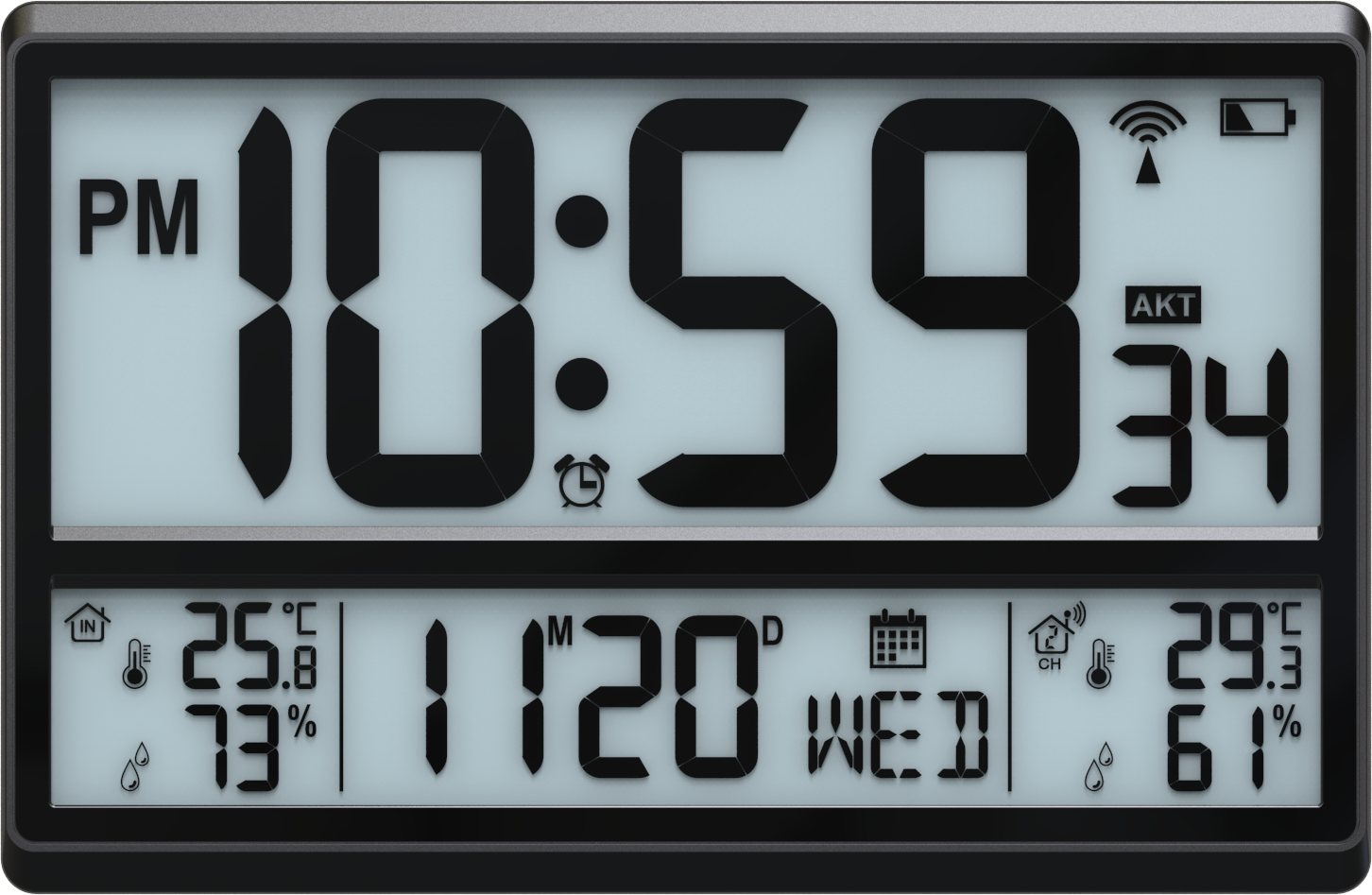 ABS Big Digital Wall Clock Display Digital Bathroom Clock For Indoor Outdoor