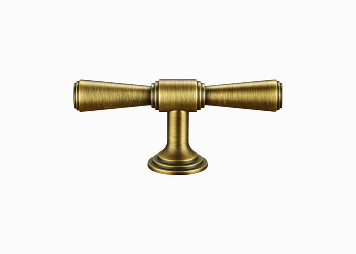 Modern Gold Brass Door Pull Handle Round 3D Design