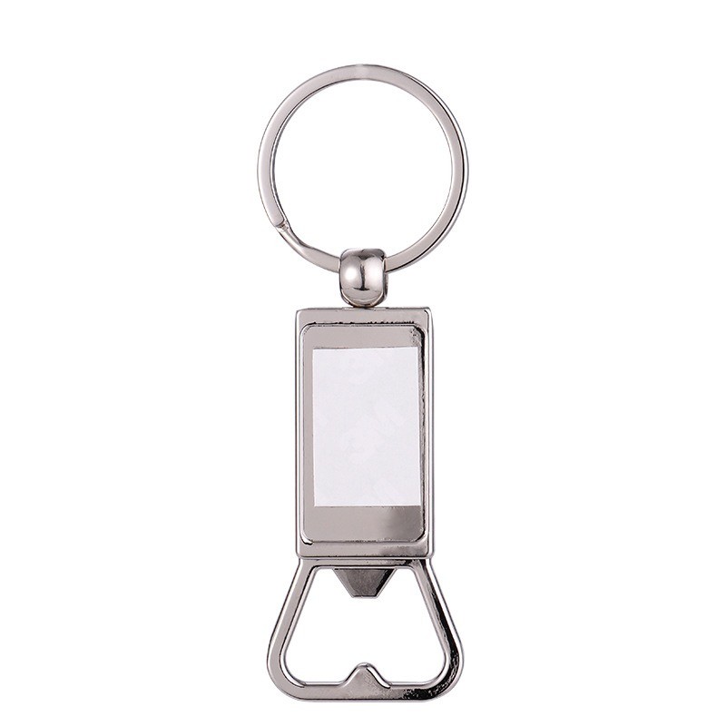 Decorative Sublimation Metal Keyrings With Bottle Opener European And American Style