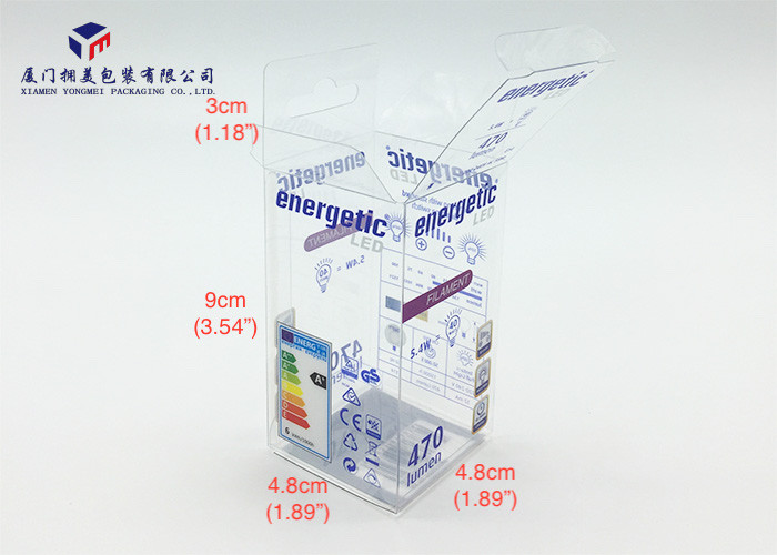 Rectangle PET Clear Plastic Box Packaging Hang Strip On Top Easily Assemble