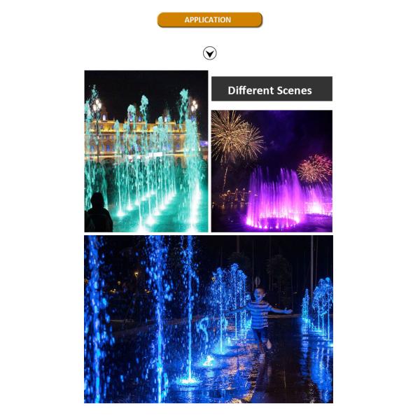 Underwater Fountain Lamp IP68 12W 24W 36W Warm White RGB Stainless Steel 316L With Customized logo