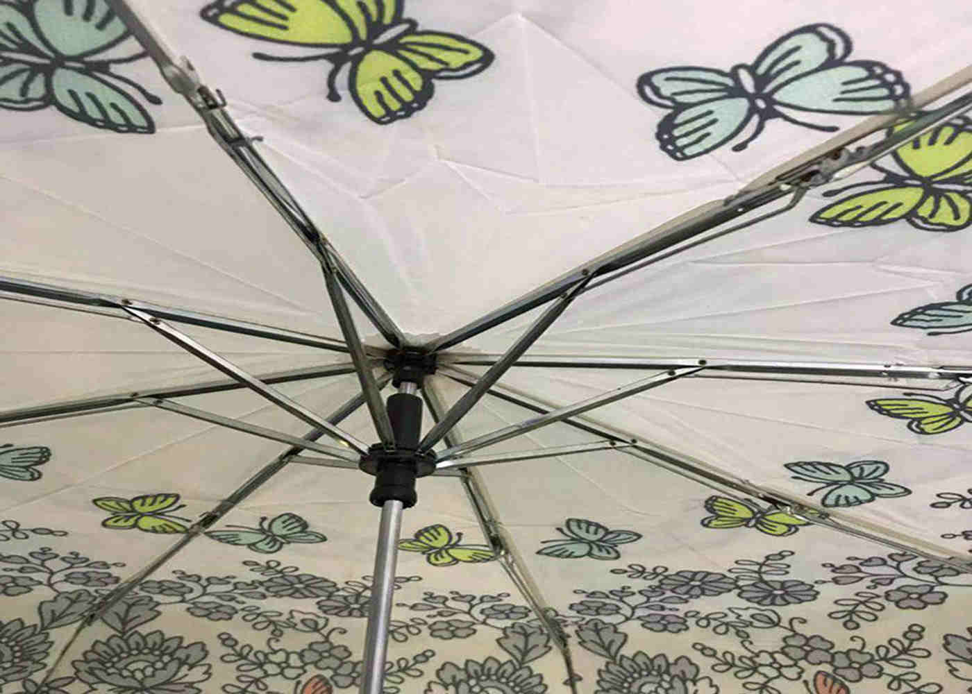 21 Inch 8 Ribs Flower Foldable Umbrella Polyester / Pongee Fabric Customized Logo