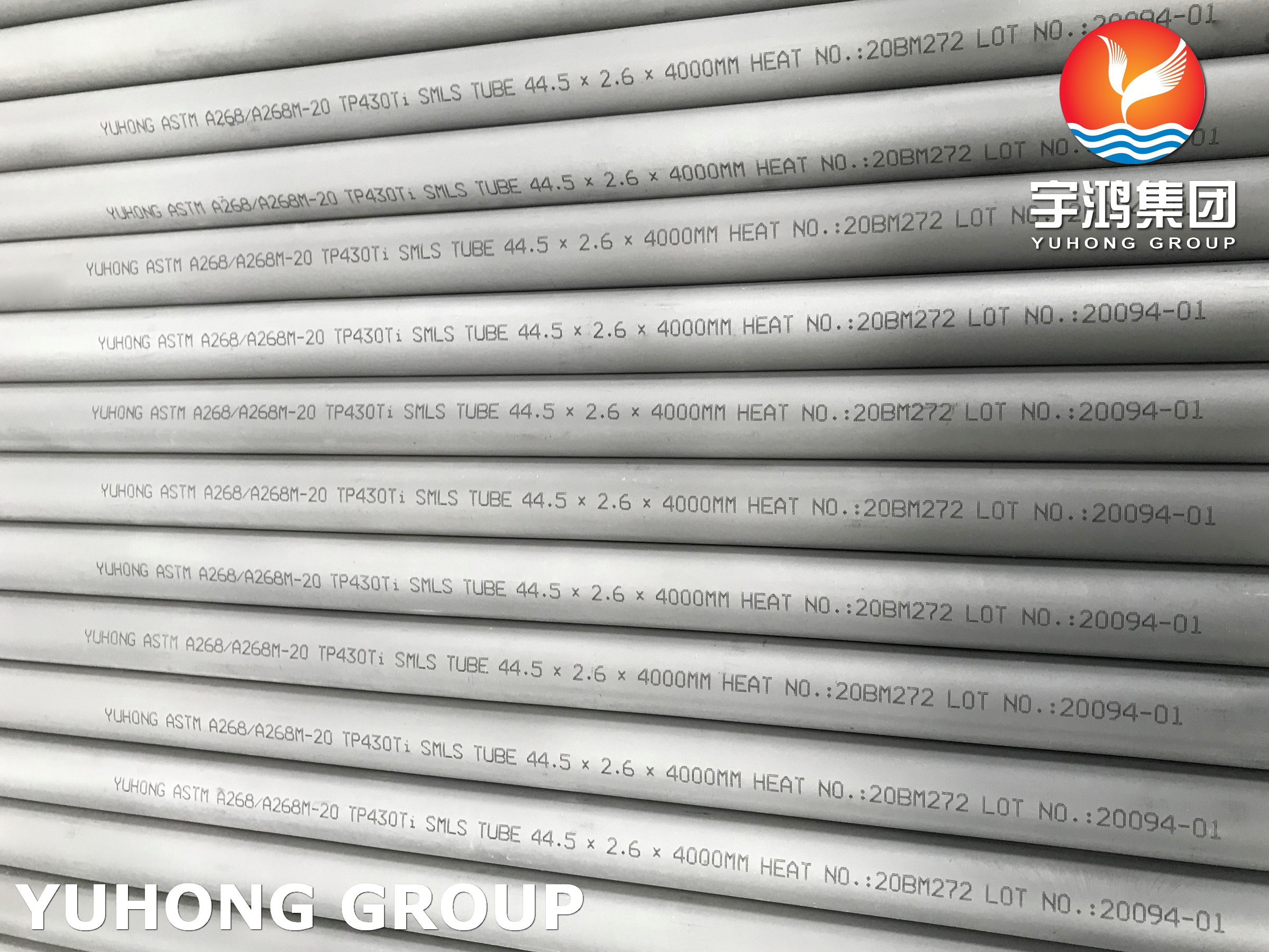 Ferritic Martensitic Stainless Steel Seamless Tube A268 TP405 TP409 TP410 TP430 TP430Ti Heat Exchanger Application