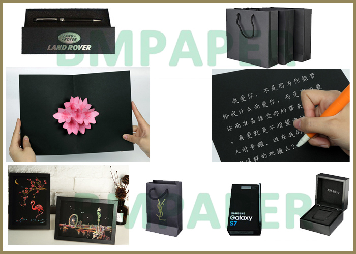 400gsm Black Kraft Paper Board For Photo Frame 70 x 100cm Folding Resistant