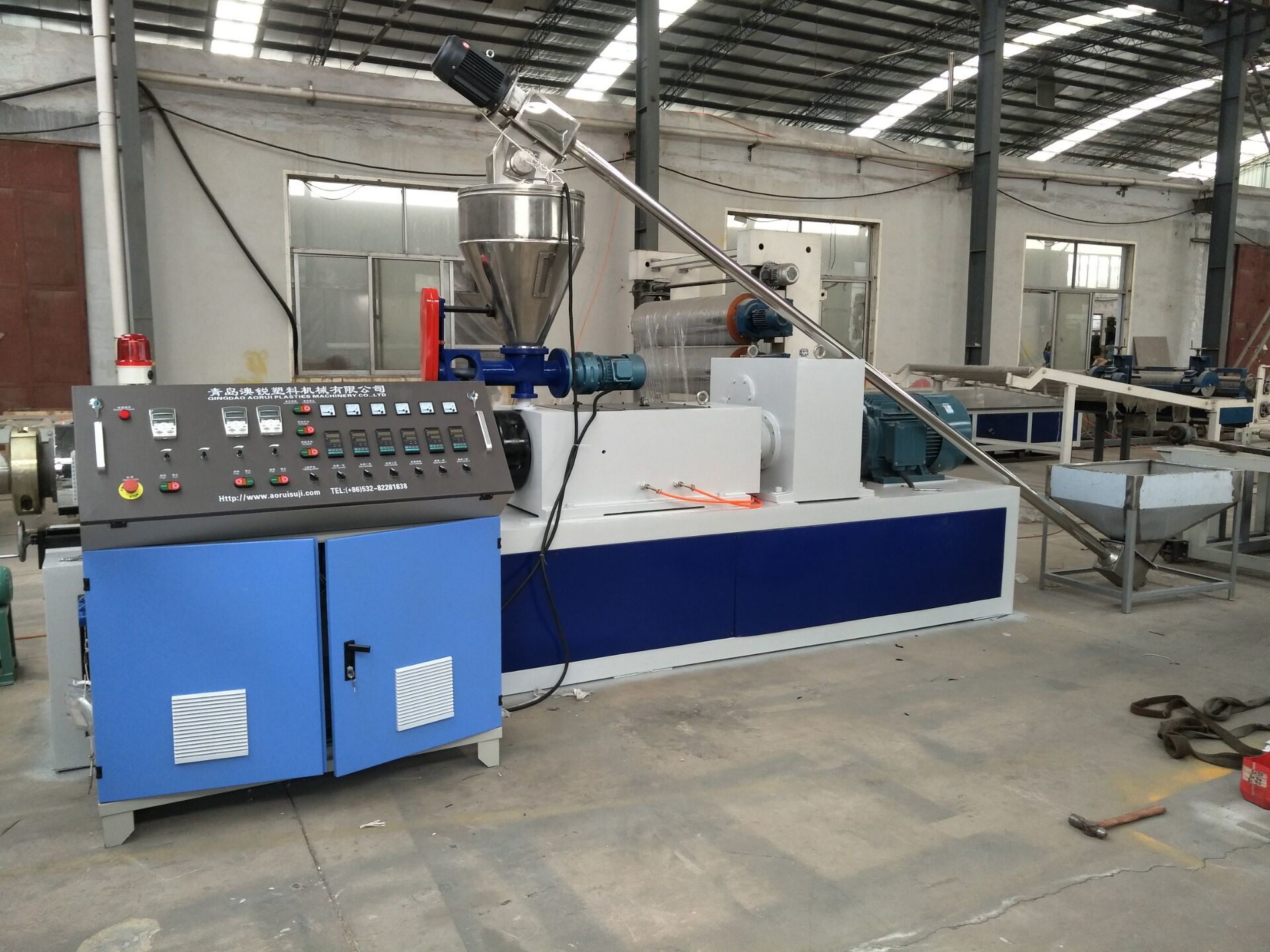 PVC Hot Cut Plastic Granules Machine , Twin Screw Granulation Production Line