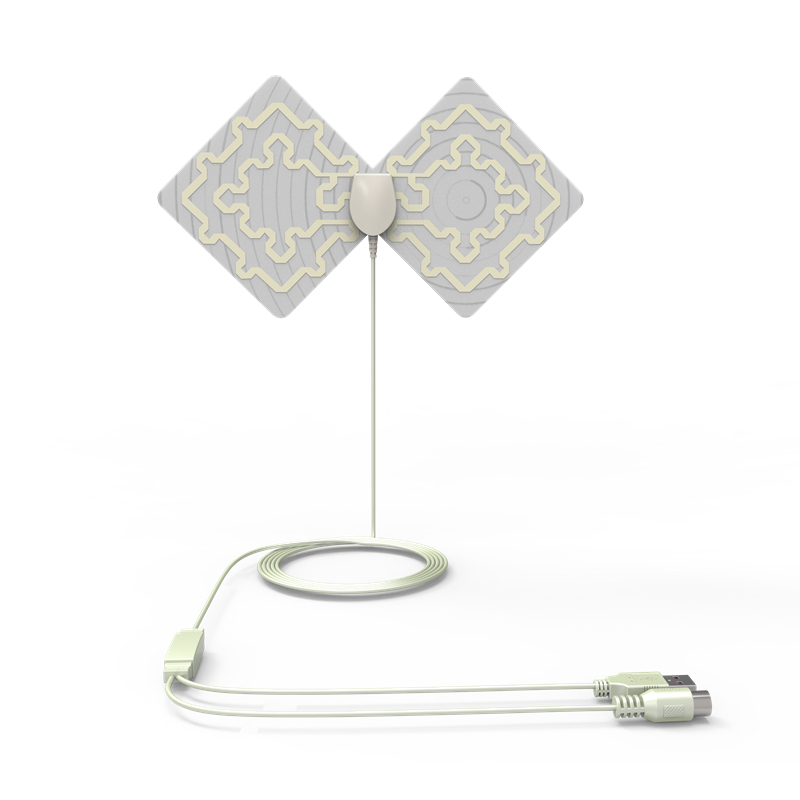 Digital Satellite Color TV Indoor Antenna with RG174 Cable 110mm Height and Materials