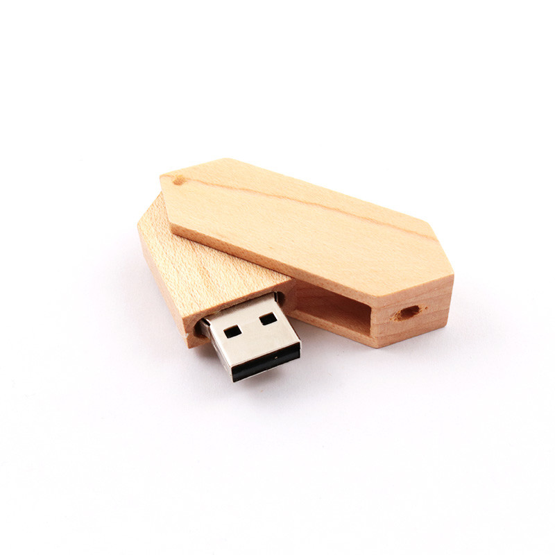 180 Degree Twist Wooden USB Flash Drive 2.0 And USB 3.0 50-100MB/S Embossing Logo